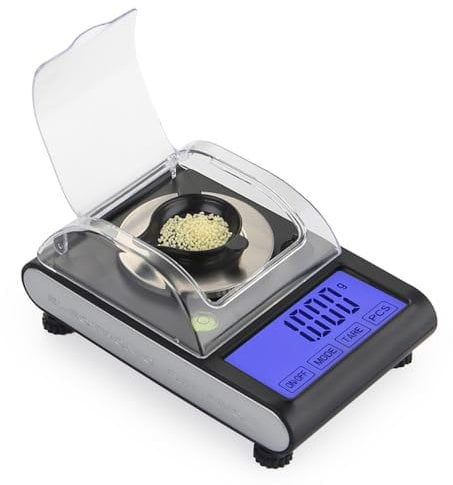 feinwaage 0.001g,präzisionswaage,wissenschaftliche waagen,schmuckwaagen,(mit windschutzscheibe),innovativer touchscreen,für hochpräzise messungen in wissenschaft, küche, schmuck, gold, silber, etc.