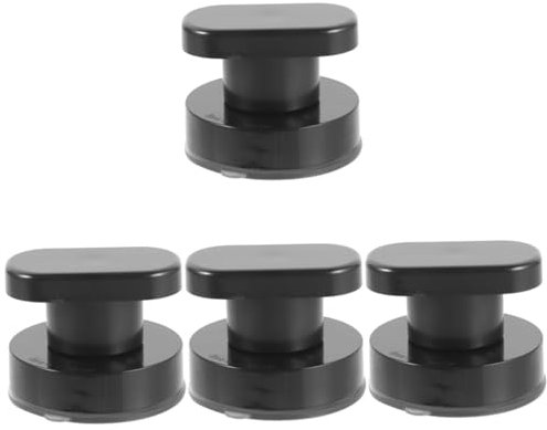 jojofuny 4 Stück Klebeknöpfe augplatte suction cup door handle pool door knob caakg Bausatz Gestell Tür Mini Küche Griffe mit selbstklebenden Knöpfen Sauggriffe für die Dusche Plastik Black