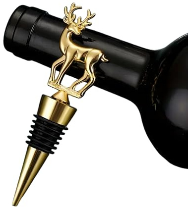 Edler Flaschenverschluss mit Hirsch – Goldener Wein- & Bierflaschenverschluss | Geschenkidee für Männer & Frauen – Jäger Geschenk, Weihnachten, Geburtstag, Papa, Mama, Jagdliebhaber Bronze-Optik