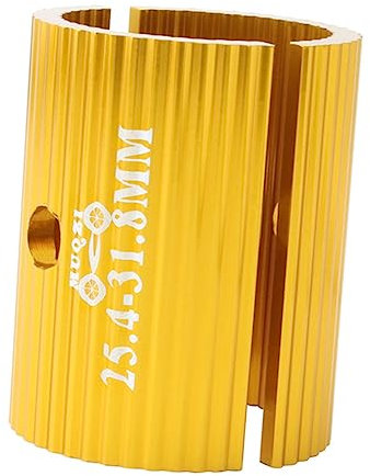 ifundom 2 Stück Lenkeradapter Riser Lenkervorbau Reduzierstück Lenker Shim Adapter Lenker Shims Mountainbike Vorbau Lenker Spacer Lenker Vorbau Shim Golden Aluminiumlegierung