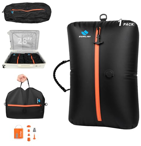 Zurligi Travel Vacuum Bag with Pump, IPX8 Waterproof Reusable Nylon Bag