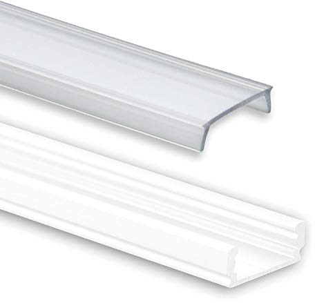 INNOVATE 2 m LED Schiene - Aluminium Profil - Aluprofil für LED Stripes/Streifen - ALU Leiste - Abmessung: 2000mm x 17mm x 7mm (Alu Profil weiss inkl. klarer Abdeckung für LED-Streifen)