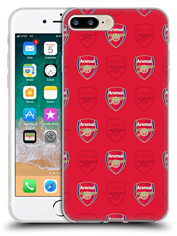Head Case Designs Officially Licensed Arsenal FC Red Crest Patterns Gel Case [Military Grade Protection] Compatible With Apple iPhone 7 Plus/iPhone 8 Plus