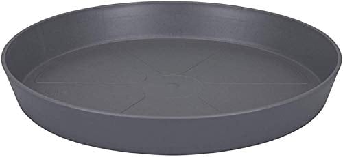 4 x Heavy Duty BLACK Small / Large Plastic Saucer Planter Plant Pot Saucers Water Tray Base (35cm)