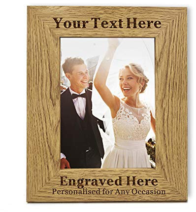Personalised Photo Frame Laser Engraved Photo Frame 7X5 Personalised Picture Frame Perssonalised Gifts for Wedding Mothers Day Fathers Day Christmas with Any Text (Portrait, Personalised Text)