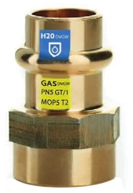 Frabo Gas - Wasser Kombifitting Pressfitting V Kontur Übergangsstück Rp Gewinde 1/2x18mm