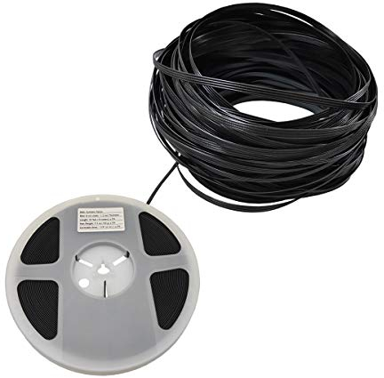 Schwarz mit geripptem Polyethylen-Kunststoff, Rattan, synthetisches Korbgeflecht, Reparaturmaterial für Stricken und Reparaturen, Rattanstuhl, Tischkorb (schwarz mit Rippung, 15 m)