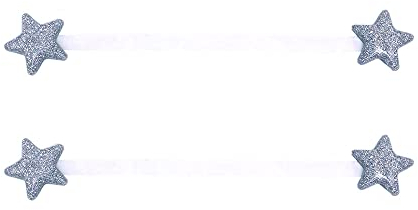 ANCLLO Un par de alzapaños magnéticos de seda con forma de estrella para cortinas (plateado)