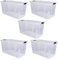 Aufbewahrungsbox + Deckel 5er Set, transparent versch. Gr. stapelbar | Lebensmittelbox Transportbox Vorratsbox Lagerbox Wäschebox Kunststoffbehälter Campingbox (L71,9 x B38,5 x H37,2 cm - 80l)