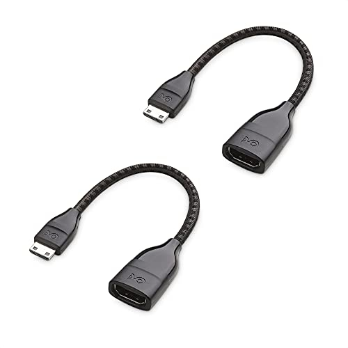 Cable Matters 2er-Packung 8K / 4K 120Hz Mini HDMI auf HDMI Adapter in Schwarz, 12 cm, Mit HDR Unterstützung für Raspberry Pi Zero UVM