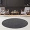 Fashion4Home Teppich Wohnzimmer – Einfarbig, Uni Teppich fürs Kinderzimmer, Schlafzimmer, Arbeitszimmer, Büro, Flur und Küche - Kurzflor, Grau, Größe: 120 cm Rund