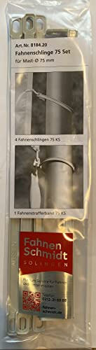 Fahnen Schmidt - Fahnenschlinge 75 Set aus Kunststoff | 4 Fahnenschlingen + 1 Fahnenstrafferband