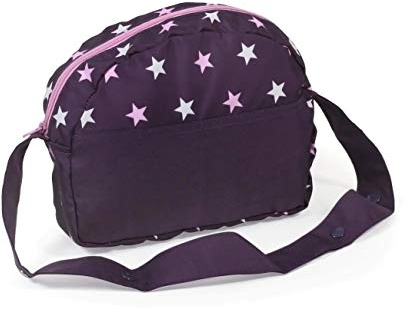 Bayer Chic 2000 - Wickeltasche für Puppen, Puppenwickeltasche, Puppenzubehör, Puppentasche, Stars lila