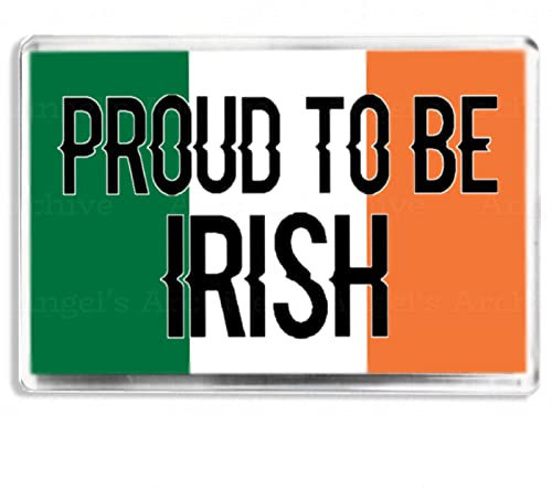 Proud To Be Irish - Patriotic Quote Ireland Flag - Fridge Magnet - Novelty Keepsake Gift