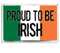 Proud To Be Irish - Patriotic Quote Ireland Flag - Fridge Magnet - Novelty Keepsake Gift