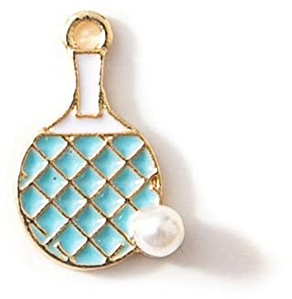 Aeromdale Emaille-Charms, 10 Stück, Ping-Pong-Paddelform, goldfarbener Rand, Anhänger für Armband, Halskette, Schmuck, DIY-Zubehör, 10 x 17 mm, 1 Set