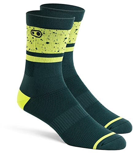 Crankbrothers Icon Socken, Schwarz/Limettengrün, Größe S/M