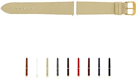 SELVA Uhrenarmband, 14-24 mm, Leder, zum Wechseln, Ersatzarmband für Smartwatch, Made in Germany, Größe:22 mm, Farbe:Sand mit Goldener Schließe