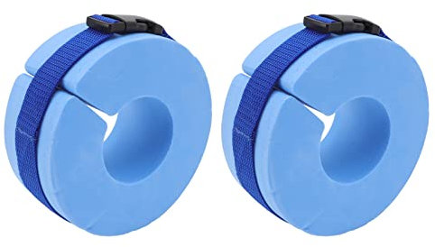CHICIRIS Schwimmmanschetten aus Schaumstoff, 2er-Set, Wassergymnastik, Schwimmring, Pool, Übungen, Knöchel, Arme, Gürtel mit Schnellverschluss für Erwachsene, Kinder, Schwimmfitness(Blau)