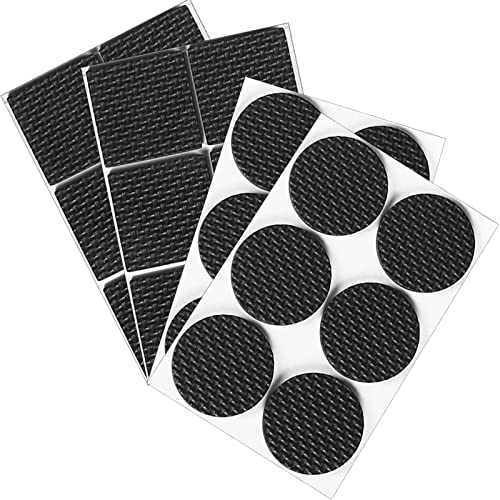 48 Stück Anti Rutsch Pads YUTOU Klebepads Antirutschmatte Möbelstopper Fußabdeckung Möbel Gummifüße Selbstklebend Protektoren für Möbelfüße und Hartholzböden Schwarz (Square und Runden)