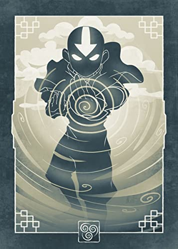 Displate Offiziell Avatar The Last Airbender MetallPoster Magnetische Befestigung Inklusive Lizenziert Bilder Hochwertiges Poster Elements - Aang Air 45 cm x 32 cm