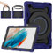 ROISKIN Custodia per Galaxy Tab A8, 10,5 pollici, 2021, resistente agli urti, Samsung Tablet A8, con protezione dello schermo e supporto girevole e tracolla e portapenne, blu