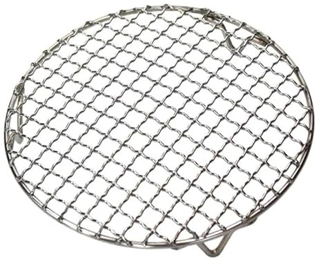 Temoo Grillrost, 25 cm/35 cm/45 cm/55 cm, Edelstahl, rund, Grillrost mit Beinen, Mehrzweck-Grillregal, Gitterdraht, Grillrost, für Camping, Picknick