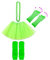 Lizzy Neon Colour Leg Warmers + Fishnet Gloves + 3Layer Tutu + Beads Necklace | 80s Neon Teen Fancy Dress Dance ware Hen Party Tutu Accessory (Neon Green, Ladies)