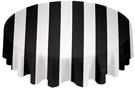 Wachstuchtischdecke 152cm Streifen Schwarz Weiß Geometrisch Wachstischdecke Wasserdicht Tischwäsche Pflegeleicht Tischdecke Für Indoor Garten Geburtstag
