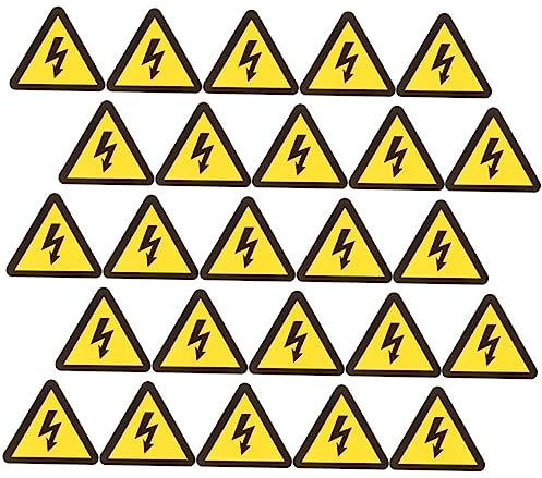 Yardwe 25feuilles Étiquette Avertissement Électrique Autocollants De Précaution Chocs Électriques Autocollants Triangulaires Adhésifs Pour Usine Bureau École Et Gymnase Matériau De
