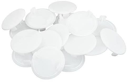 ITROLLE Lot de 20 capuchons cachés en plastique pour trou de charnière Blanc 35 mm