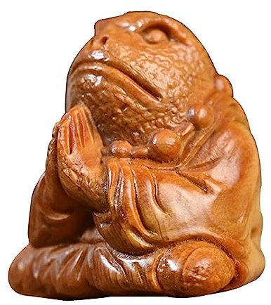 COHEALI Meditationsornamente Meditationstierstatue Reichtum Traditioneller Frosch Froschgarten Satzung Froschskulpturen Gartenfroschstatuen Froschfiguren Tierdekor Büro Buddha-Statue Thuja