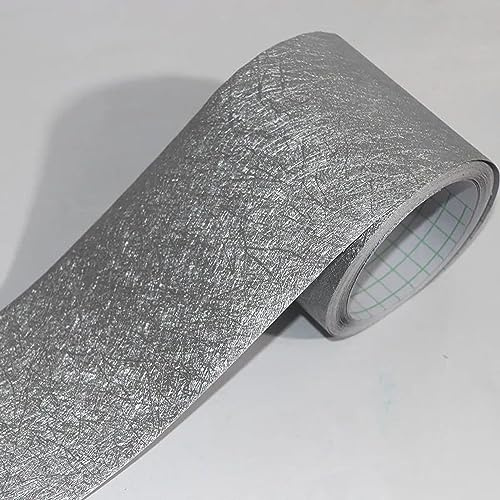 Dostear TapetenbordüRe Selbstklebende BordüRe Wand Wohnzimmer Tapeten Fliesenaufkleber Bad Dekoband Selbstklebend grau 2 15x1000cm