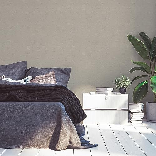 Livingwalls Famous Garden 393518 Papier peint intissé uni Taupe 10,05 m x 0,53 m