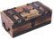 Ajuny Wooden Handcrafted Pirate Treasure Chest Jewelry Box Multipurpose Vintage Shell Strips Keepsake Trinket Storage Case Holder Necklace Earring Organizer Gift, 11x6 Inch
