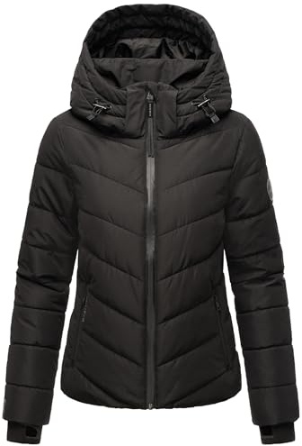 MARIKOO Damen Winterjacke warme Steppjacke mit abnehmbarer Kapuze Samuiaa XVI XS-3XL