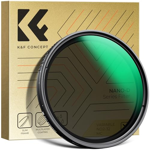 K&F Concept Filtro Variabile ND2-32 (1-5 stop) di Vetro Ottico con Rivestimento Nano a 24 Strati per obiettivi 82mm(Serie Nano-D)
