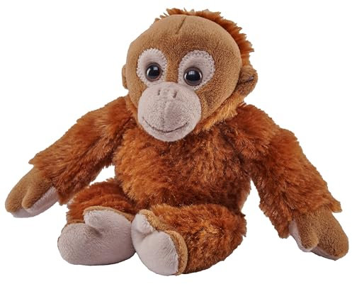 Wild Republic Pocketkins Eco Orang-Utan, Plüschtier, 12 cm, Plüschspielzeug, Hergestellt aus recycelten Materialien, Umweltfreundlich