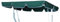 Dachplane für Hollywoodschaukel Florida 170x110cm, grün mit weißen Kedern