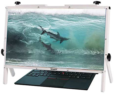 3D-Laptop-Bildschirmlupe, Laptop 21-Zoll-Laptop-Computer-Bildschirmlupe, kompatibel mit Laptop, Ipad, Handy, HDAnti-BlaulichtAnti-Strahlung 3 Mal,Natürlich (Weiß)