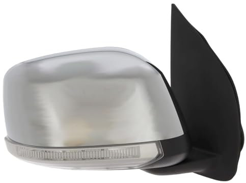 XYZ Parts Electric Wing Door Mirror With Indicator Light Chrome Cover Compatible with Nissan Navara D40 Pickup 2008-2016 Drivers Side Right Hand Replacement