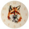 Fuchs Porträt Aquarell Wanduhr Stilvolle Tier Wanduhr mit elegantem Fuchs Aquarell Design Wildtier Fell Schnauze Details Raubtier Ohren Pelz Dekor
