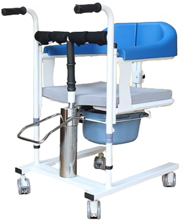 rollstuhl zubehör,toilettenstuhl fahrbar,Hydraulischer Patientenlifter Rollstuhl,toilettenstühle,mit 180° geteiltem Sitz,120 kg A