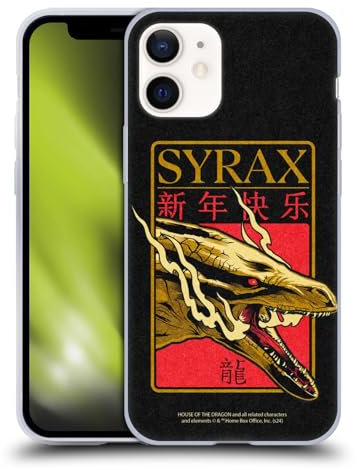 Head Case Designs Offizielle House of The Dragon: Television Series Syrax Jahr des Drachen Soft Gel Handyhülle Hülle kompatibel mit Apple iPhone 12 Mini