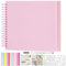 Miaikoe DIY Scrapbook Album 20.5x20.5 cm Hardcover Kraft Blank Paper Scrap Book with 20 Sheets Memory Book for Family Wedding Photography Anniversary (Pink)