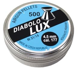 Kovohute Pribram Diabolo Lux - 4,5mm Flach/glatt (Kaliber .177), 500 Stück - speziell für Luftpistole - für Training und Sportschießen