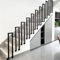 Treppengeländer Innen Schwarz, U-Förmiger Handlauf, Raußen Metal Geländer, Nordic Modern für Villen Balkone Flure Wohnungen (Schwarz-Seitliche Montage, 65cm)