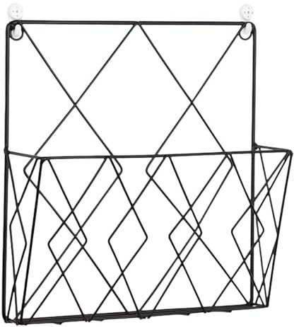 Wall-mounted Magazines Rack | Metal Wall Mount Books Holder, Small Metal Magazines Holder Newspaper Holder Rack File Organizer, Simple Newspaper Basket For Door (26x25x7cm)