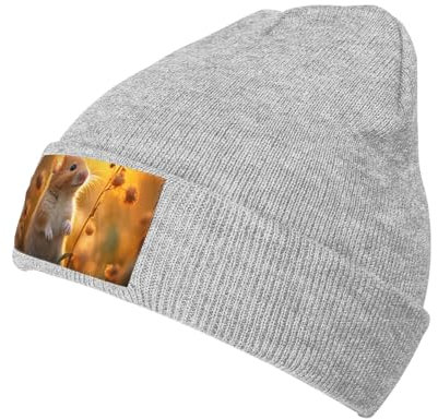 Niedliche Tier-Strickmütze, Wolle, Winter, warme Mütze, Familie, Outdoor-Aktivitäten, Grau, Einheitsgr��e