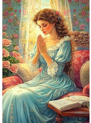 QENSPE Gesegnete Frau Diamond Painting Set für Erwachsene, 5D Diamond Painting Segen Diamond Art mit Werkzeugen, DIY Diamant Kunst DIY Handwerk für Home Wand Dekor 30x40 cm